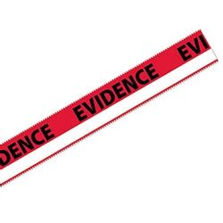 Tamper Evident "Evidence" Tape Roll with White Stripe - CrimeTech