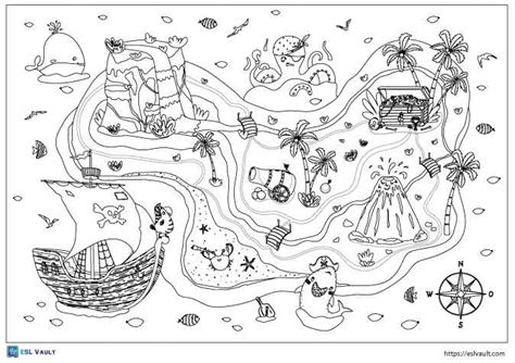 16 free treasure map coloring pages - ESL Vault