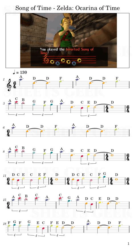 Song of Time - The Legend of Zelda: Ocarina of Time | Easy Sheet Music