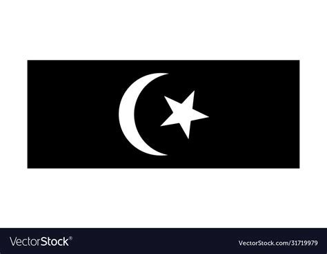 Flag terengganu state malaysia black and white Vector Image