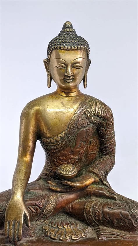 13 Inch Antique Shakyamuni Buddha Statue For Sale - Handicrafts In Nepal