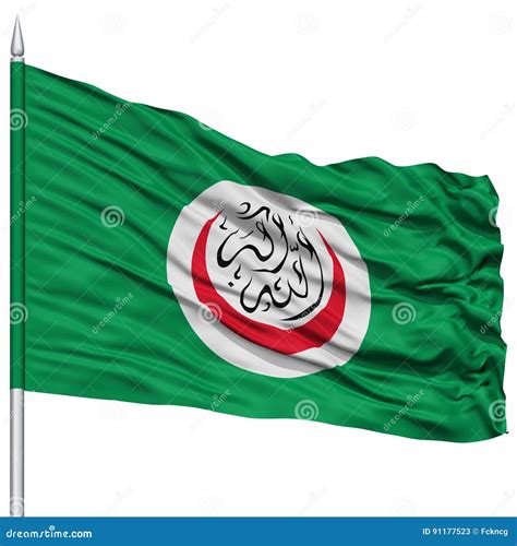 OIC Flag on Flagpole stock illustration. Illustration of capital - 91177523