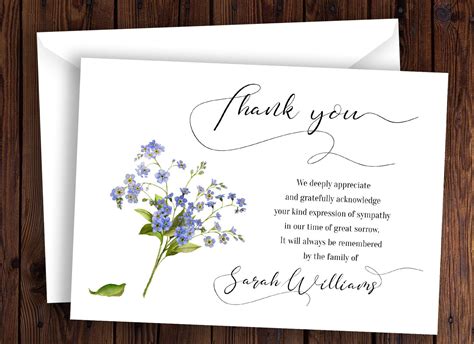 Printable Free Funeral Thank You Cards Templates