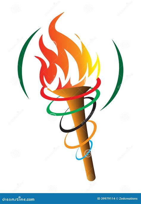 Olympic Torch stock vector. Illustration of clip, fire - 39979114