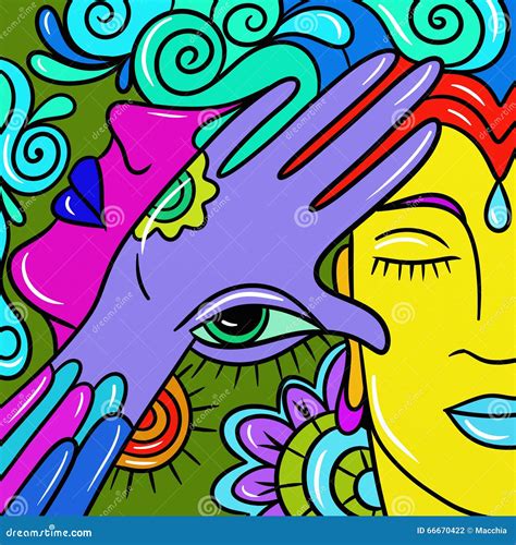 Abstract with Colorful Faces Stock Illustration - Illustration of ...