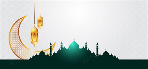 Islamic Background For Eid Mubarak Al Fitr Or Adha With Ramadan Mosque Lantern Isra Miraj ...