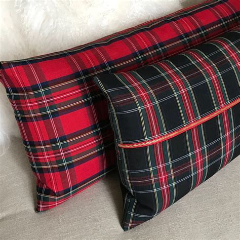 Oversized Red Plaid Lumbar Pillow Cover | Christmas Lumbar Pillow ...