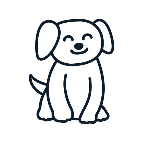 dog or pet sit line cute cartoon logo vector illustration design image ...