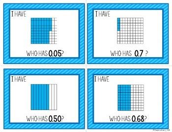 Decimal Models - Tenths and Hundredths Game by Deanna Perry | TpT