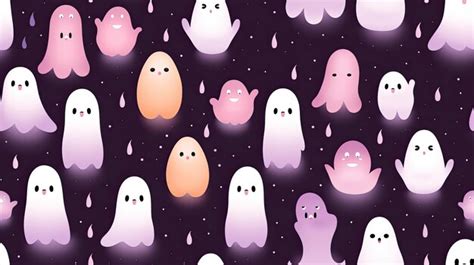 Premium AI Image | Pastel Ghosts silhouette on dark wallpaper in the style of light pink and ...