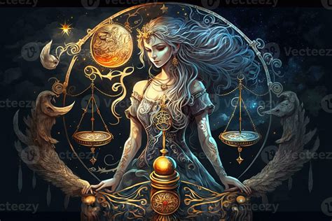 Backdrop of sacred zodiac Libra symbols, astrology, alchemy, magic, sorcery and fortune telling ...