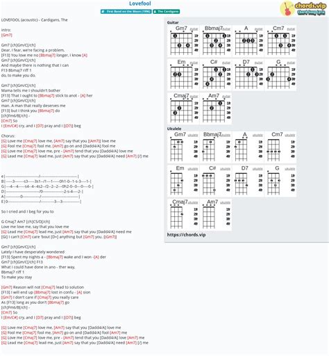 Chord: Lovefool - tab, song lyric, sheet, guitar, ukulele | chords.vip