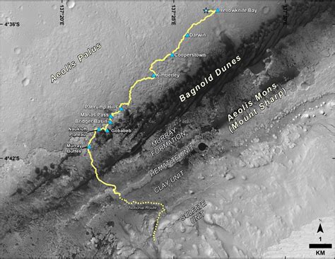 Late 2016 Map of NASA's Curiosity Mars Rover Mission – NASA Mars ...