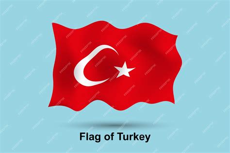 Premium Vector | A red flag with the flag of turkey