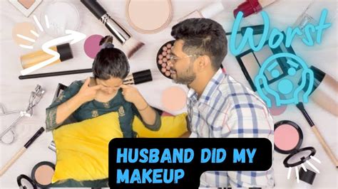 Husband did my makeup🙄 Makeup challenge😜 - YouTube