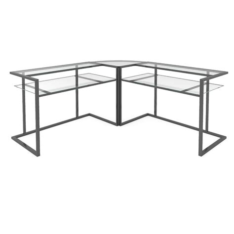 Buy Ryan Rove Belmac Glass Large Modern L-Shaped Desk Corner Computer ...