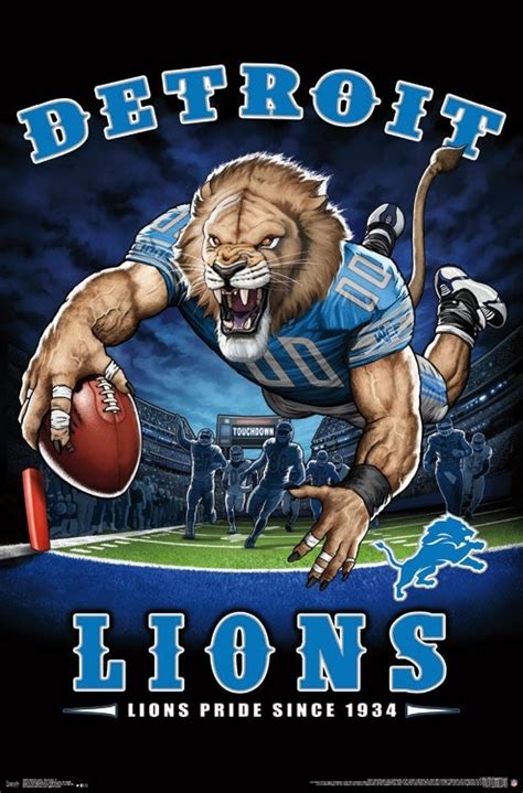 Detroit Lions "Lions Pride Since 1934" NFL Theme Art Poster - Liquid B ...