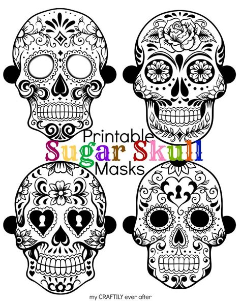 Halloween: Printable Sugar Skull Masks - See Vanessa Craft