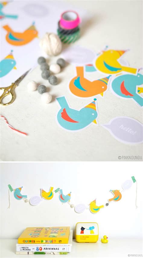 Cute Free Printable Paper Bird Garland Fun Crafts, Diy And Crafts ...