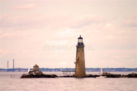 Boston Harbor Lighthouse is the Oldest Lighthouse in New England Stock Photo - Image of proud ...