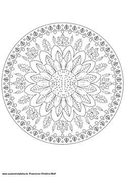 Mandala Coloring Pages Autumn by Zaubereinmaleins | TpT