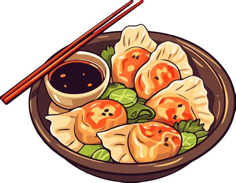 Gyoza japanisch Knödel, gedämpft dim Summe oder Brötchen Illustration 23870097 PNG