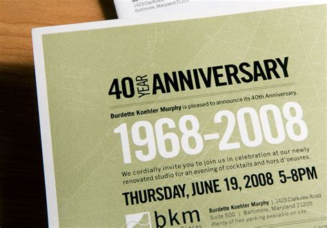 40th anniversary corporate invitation | Salones, Invitaciones