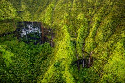 Kauai Mt. Waialeale Waterfalls In Rain Stock Image - Image of environment, power: 7996363