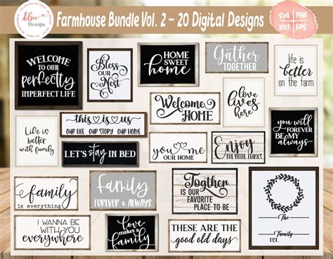 Farmhouse Sign SVG Bundle Rustic Farmhouse Svg Family Quotes Svg Bundle ...