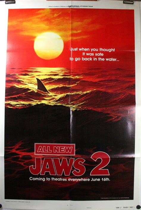 JAWS 2, Original Folded Advance Vintage Movie Poster - Original Vintage Movie Posters