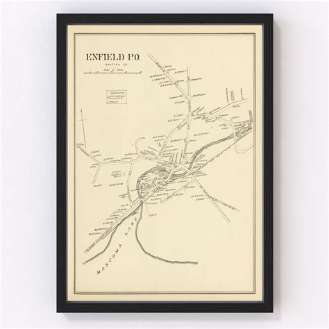 Vintage Map of Enfield, New Hampshire 1892 by Ted's Vintage Art