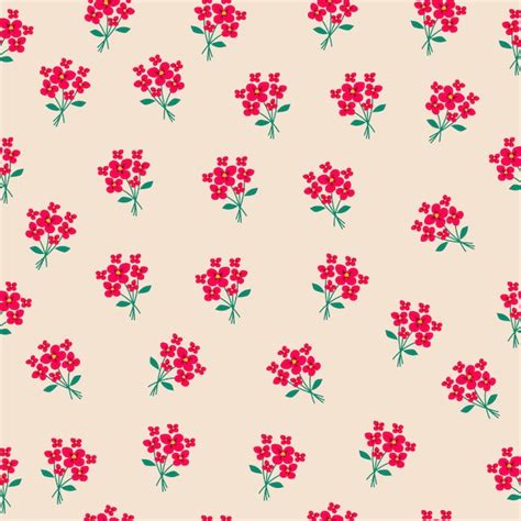 Premium Vector | Red flower seamless pattern