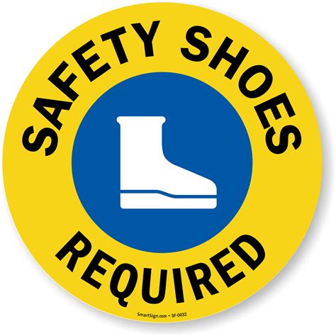 Safety Shoes Required Adhesive Floor Sign, SKU: SF-0032