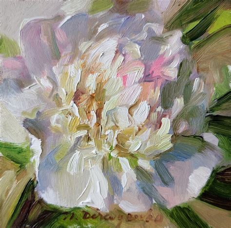 White peony wall art oil painting framed Gift floral painting | Etsy