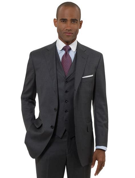 Brooks Brothers - Regent Saxxon® Three-Piece Mini Fine Stripe 1818 Suit. $1,098.00 | Mens shirt ...