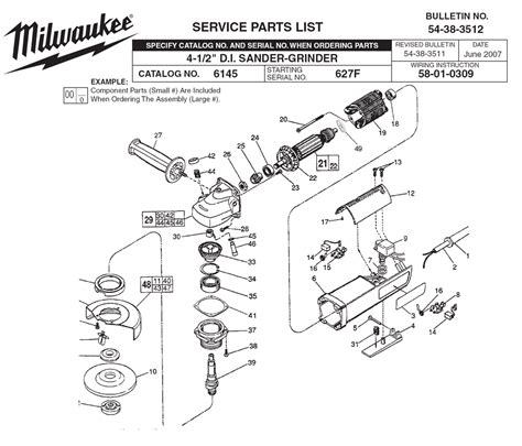 Buy Milwaukee 6145-(627F) Replacement Tool Parts | Milwaukee 6145-(627F) Electric Grinder Parts ...