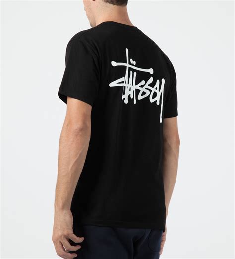 Stussy - Black Basic Logo T-Shirt | HBX