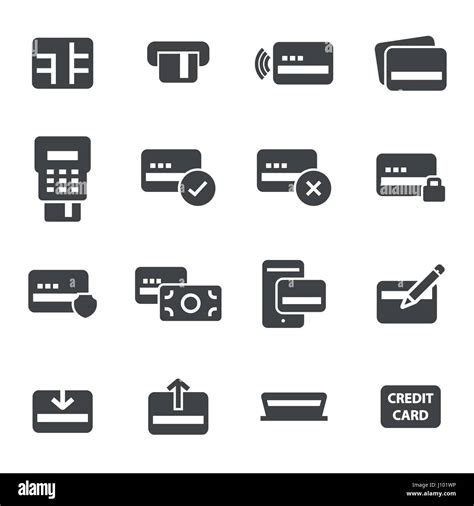 Vector black credit card icons set on white background Stock Vector Image & Art - Alamy