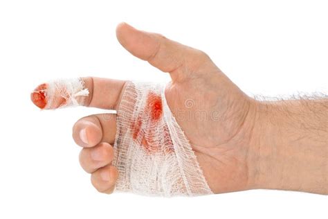 Hand with Blood and Bandage Stock Photo - Image of bandaged, bloody: 55530100