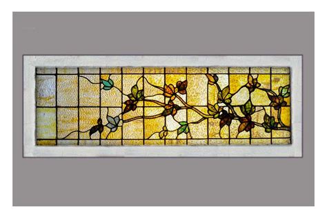 Floral Stained Glass Transom Window - Wooden Nickel Antiques