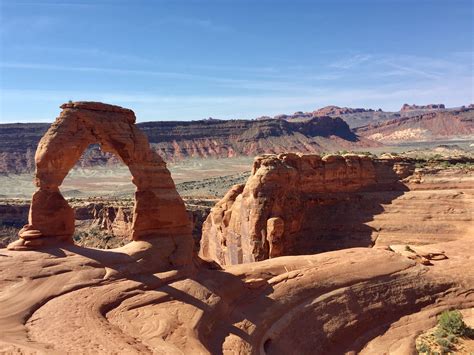 Delicate Arch landmark at Arches National Park in southern Utah (April ...