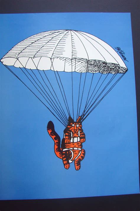 Vintage Kliban Cat Color Poster "Parachute Cat" | Kliban | Pinterest ...