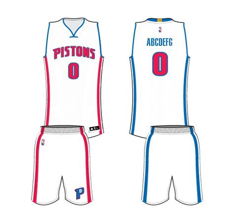 Detroit Pistons Primary White Uniform History