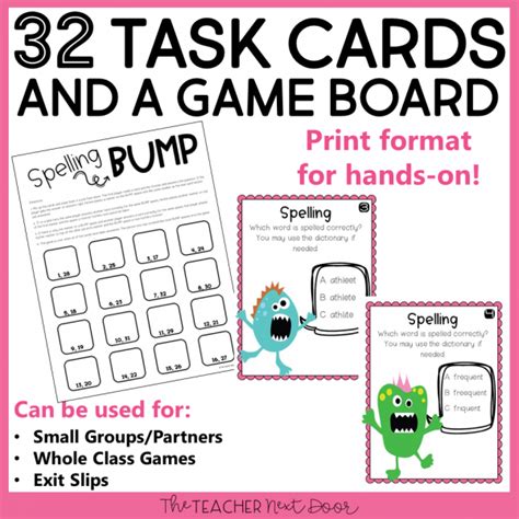 Spelling Game Print and Digital for 5th Grade - The Teacher Next Door