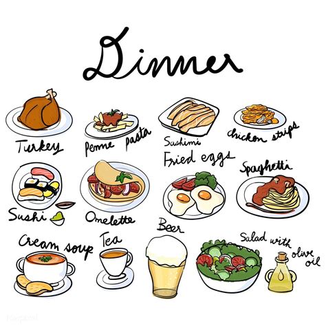 Illustration drawing style of food collection | free image by rawpixel ...