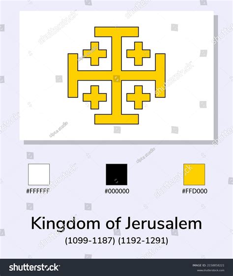 Vector Illustration Kingdom Jerusalem Flag Isolated Stock Vector (Royalty Free) 2158858221 ...