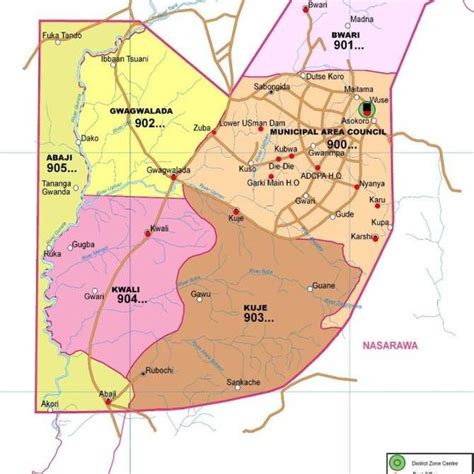 Map of Abuja showing the six area councils | Download Scientific Diagram