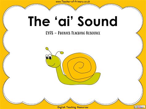 The 'ai' Sound - EYFS | Teaching Resources