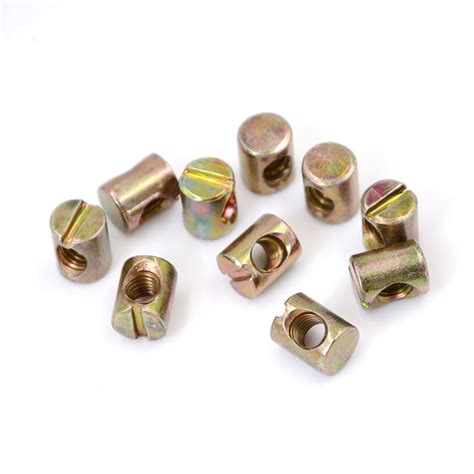 10PCS M6/M8 Barrel Bolts Cross Dowel Slotted Furniture Nut for Beds Crib Chairs Tool Wholesale ...