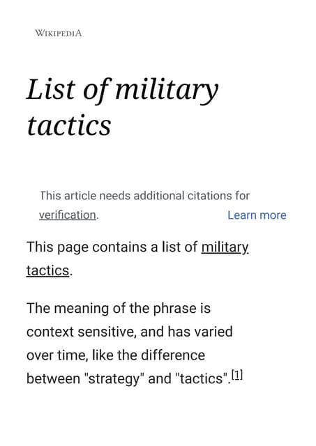 List of military tactics wikipedia | PDF